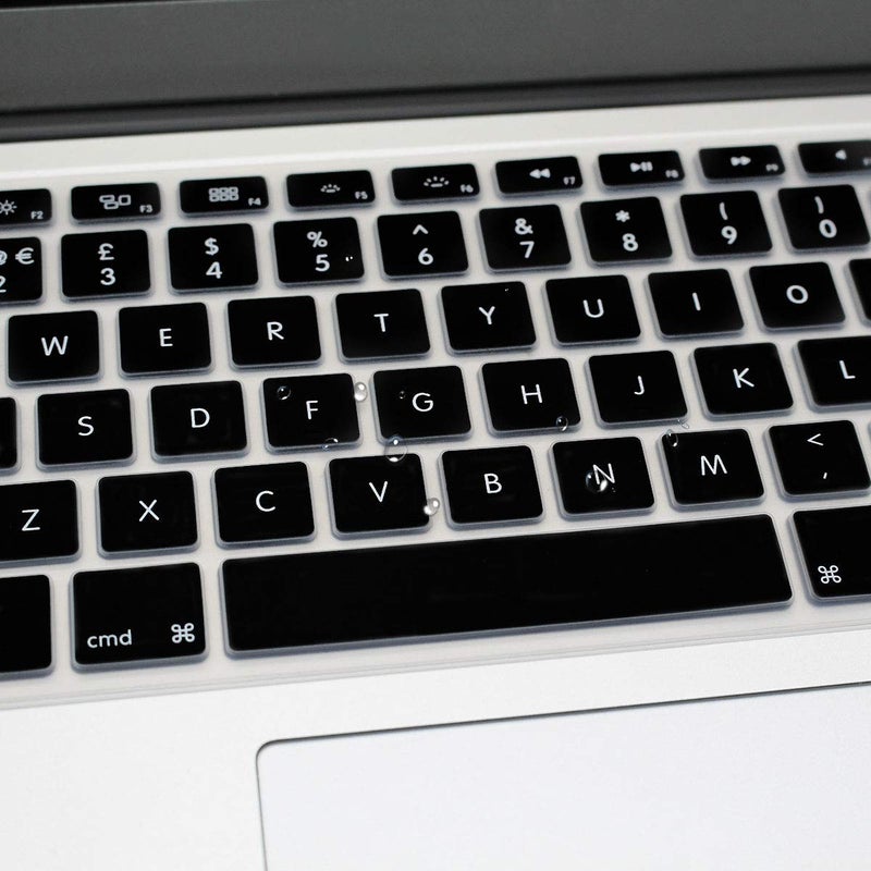HRH English Silicone Keyboard Cover Skin for MacBook Air 13,for MacBook Pro 13/15/17 (with or w/Out Retina Display,2015 or Older Version),for iMac Older EU Layout Keyboard Protector-Black - Image 4